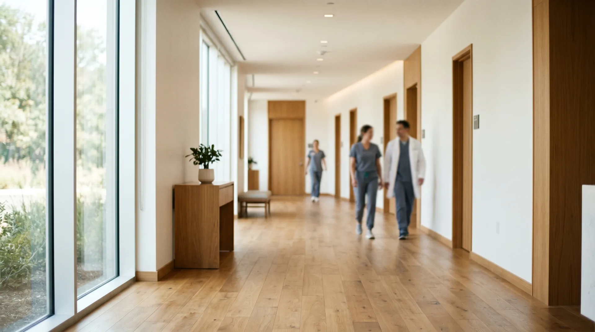 Clinic interior, hands, or hallway
